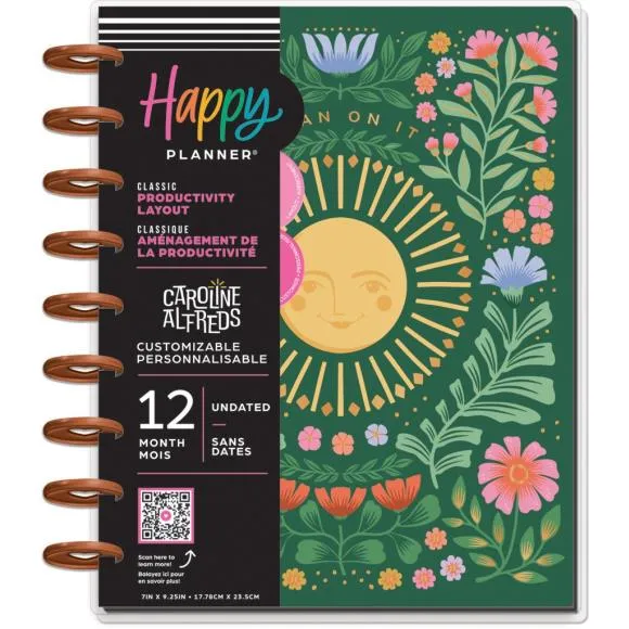 Happy Planner 12-Month Undated Classic Disc Bound Planner - Golden Meadow matte