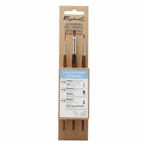 3-Pack Essential Watercolour Brush Set - Detailing automatic glass