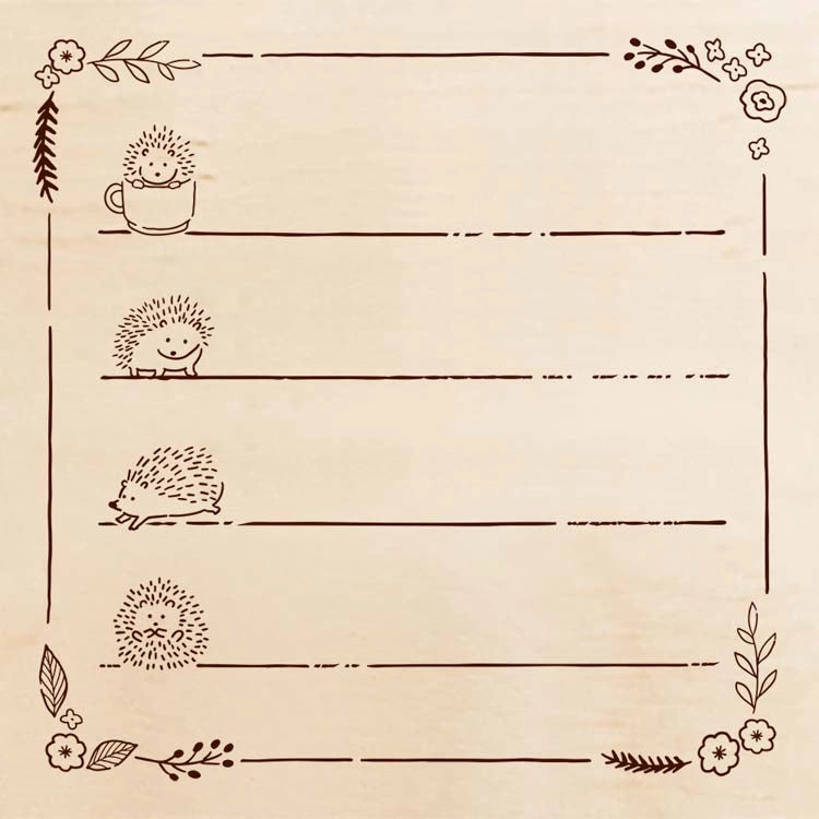 Beverly Irodori Stamp - Hedgehog Lines strong