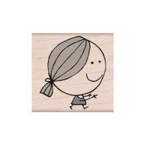 Smiling Girl Stamp pastel maxi