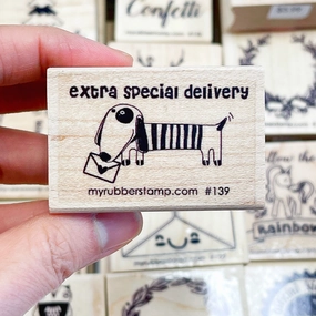 new metallic Extra Special Delivery Dog Rubber Stamp