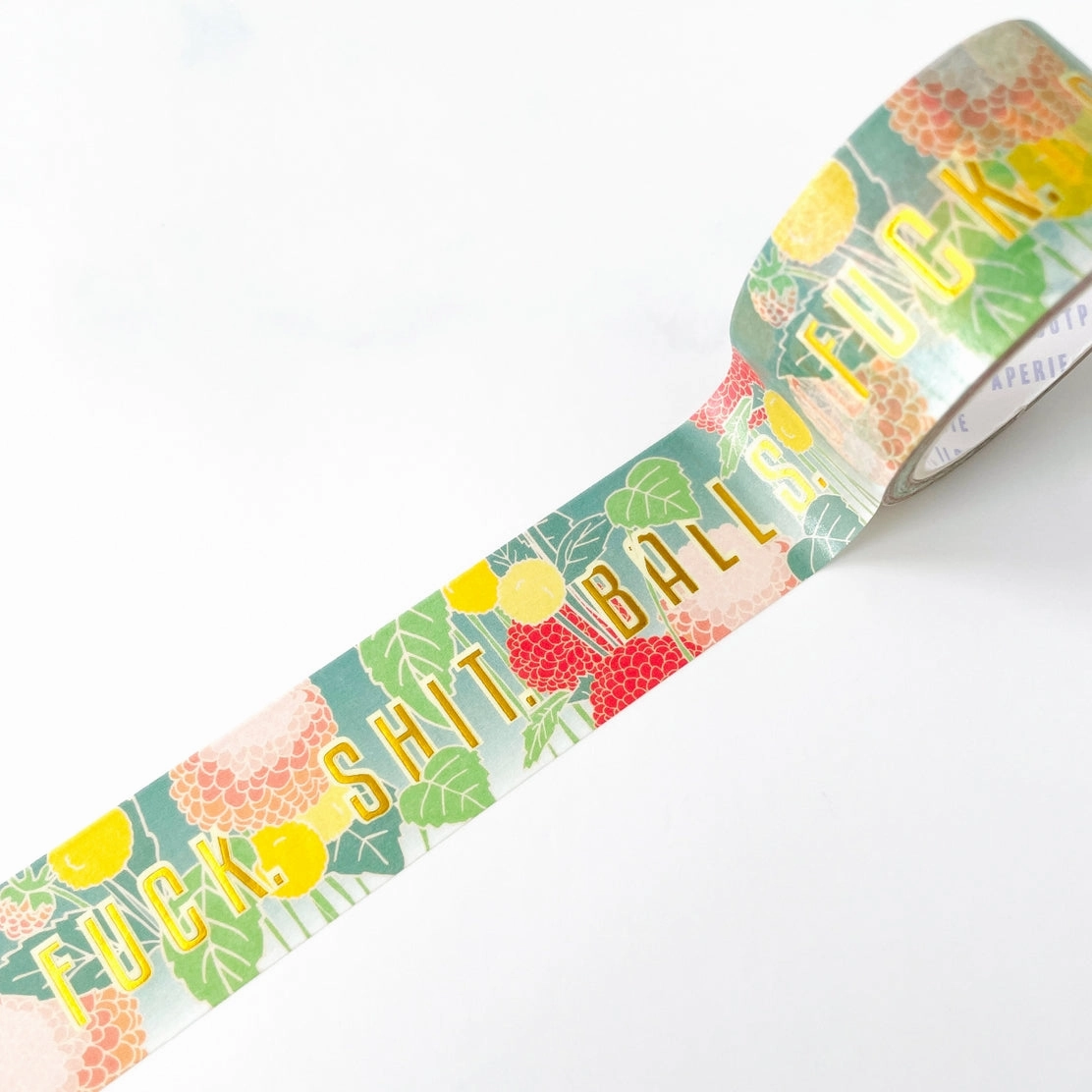 biodegradable shockproof F Shit Balls Gradient Gold Foil Washi Tape