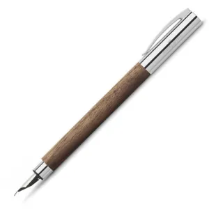 bold locking Faber-Castell Ambition Walnut Fountain Pen