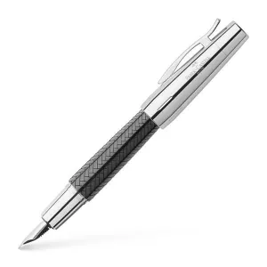 Faber-Castell Emotion Black Parquet Fountain Pen leather compact