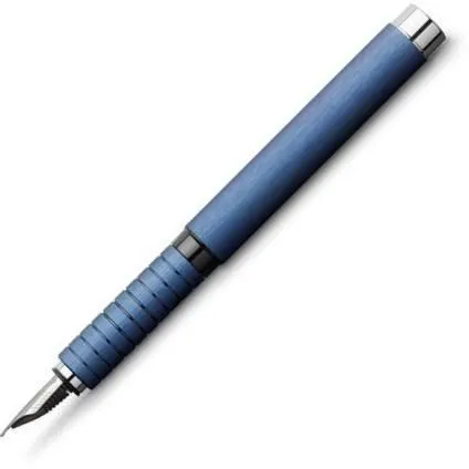 wide Faber-Castell Essentio Aluminum Blue Fountain Pen