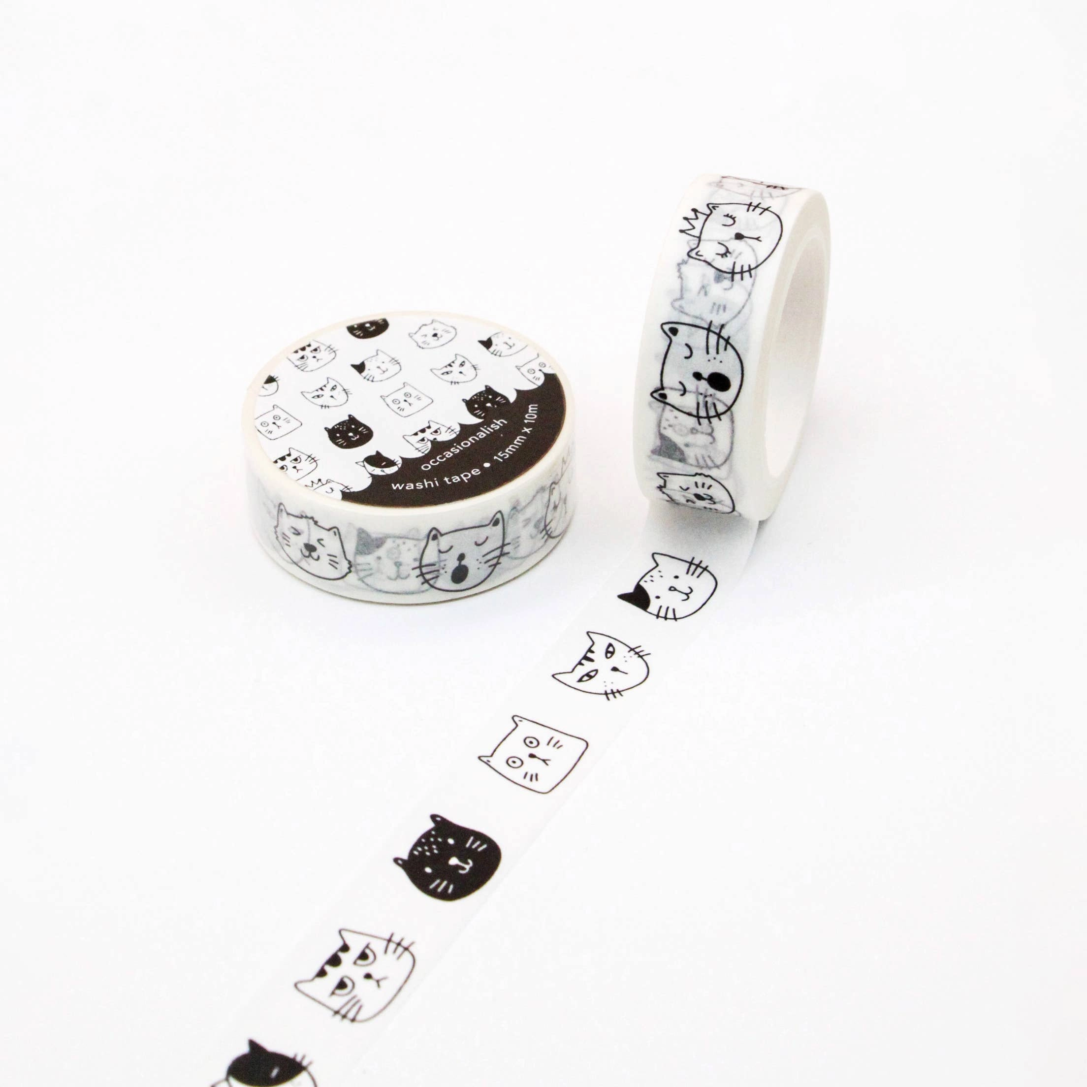 original short Faces Of Meows Washi Tape