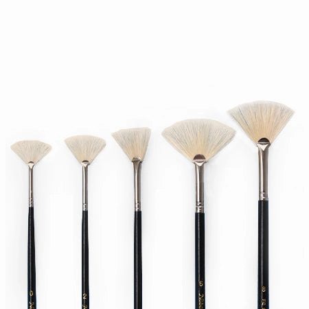 Fan Paintbrush With White Bristles superior