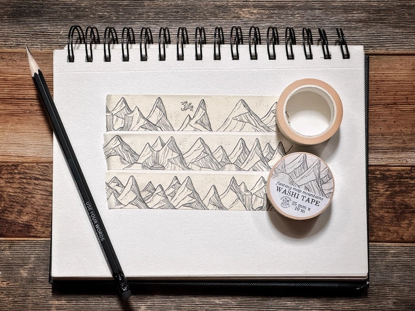 Fantasy Map Mountains Washi Tape luxury portable
