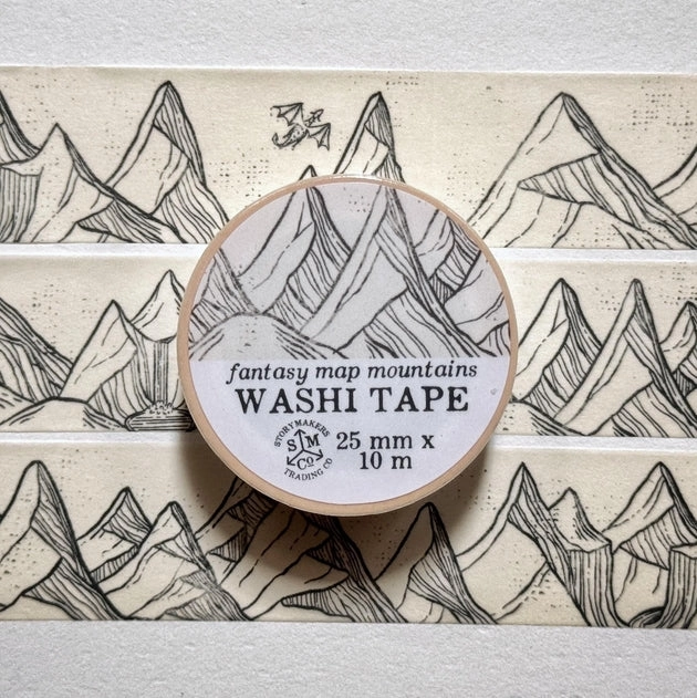 cool Fantasy Map Mountains Washi Tape