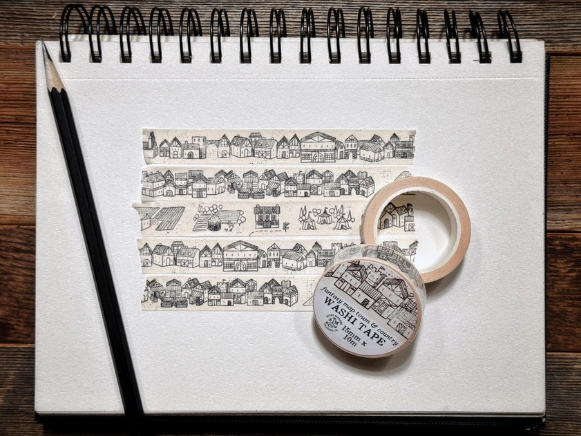 Fantasy Map Towns Washi Tape warm