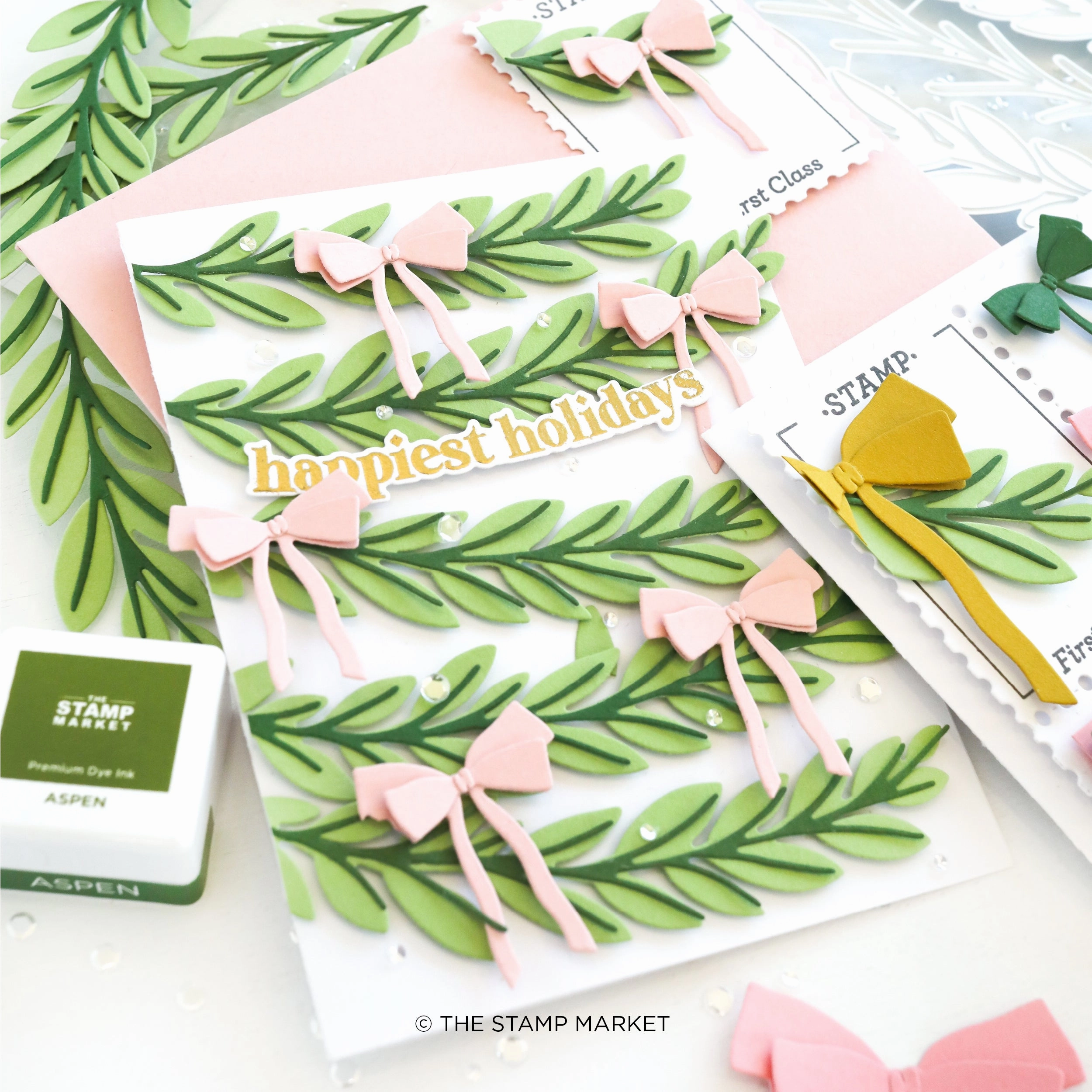 Festive Garland Greetings Stamp premium