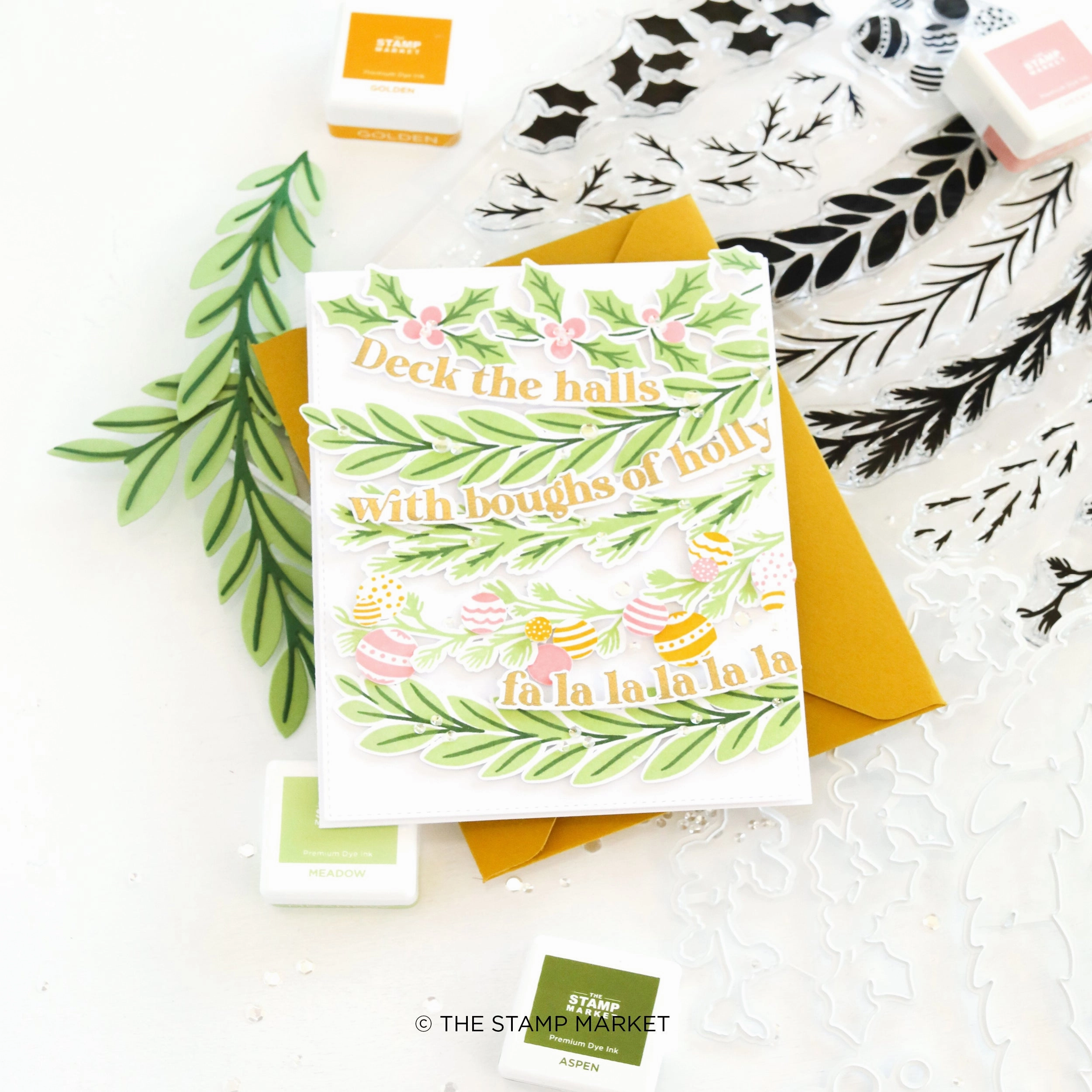 Festive Garlands Stamp leather set