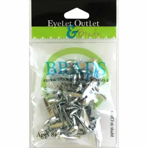 flat leather Silver   Brads 8Mm 40 Pieces