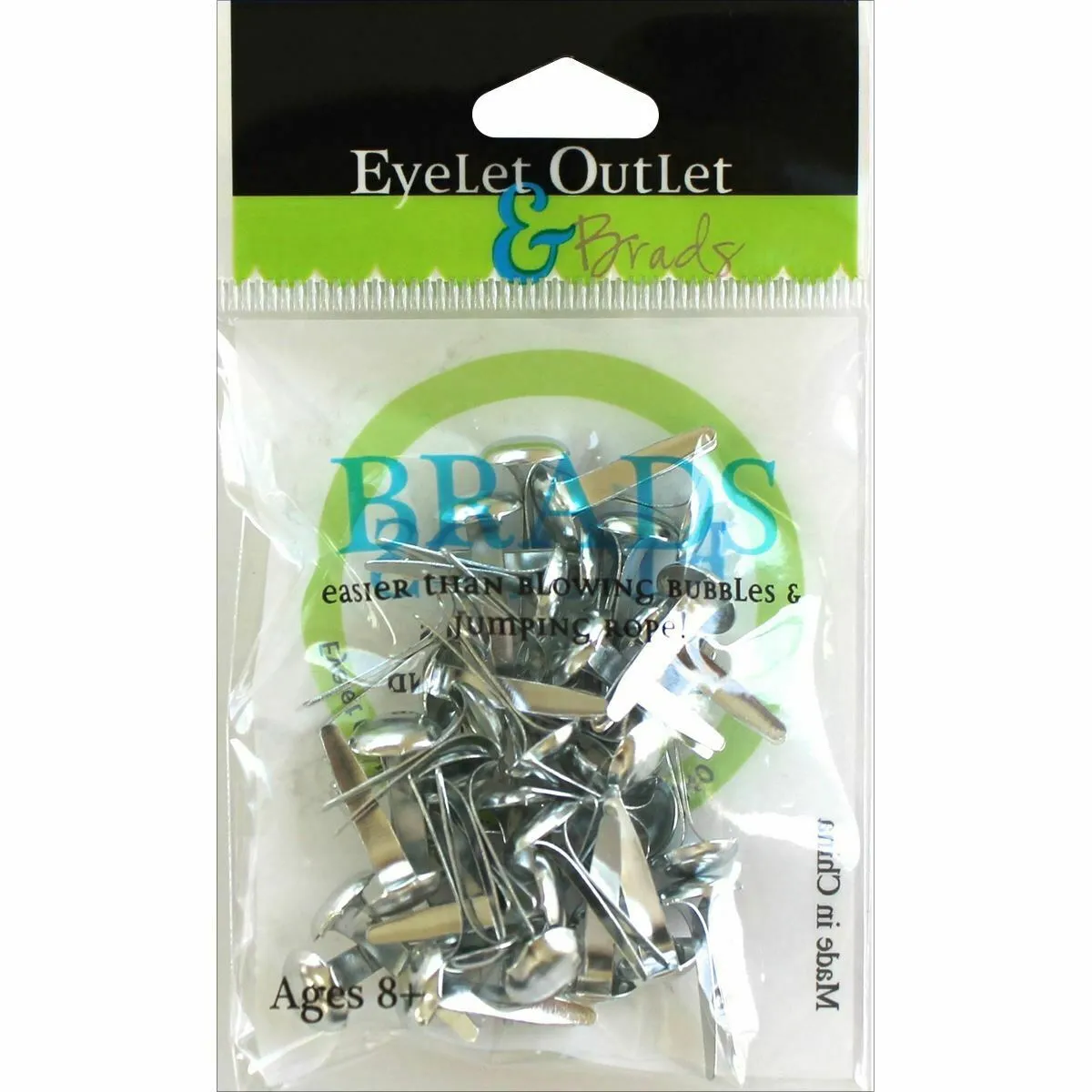 flat leather Silver   Brads 8Mm 40 Pieces