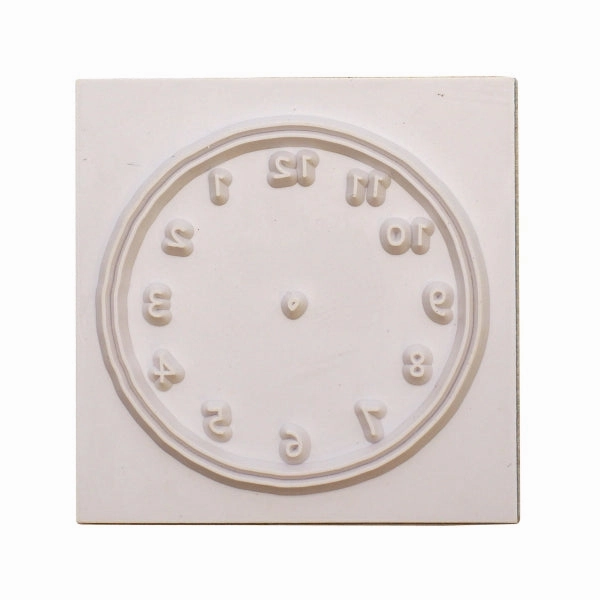 leather seasonal Clock Rubber Stamp