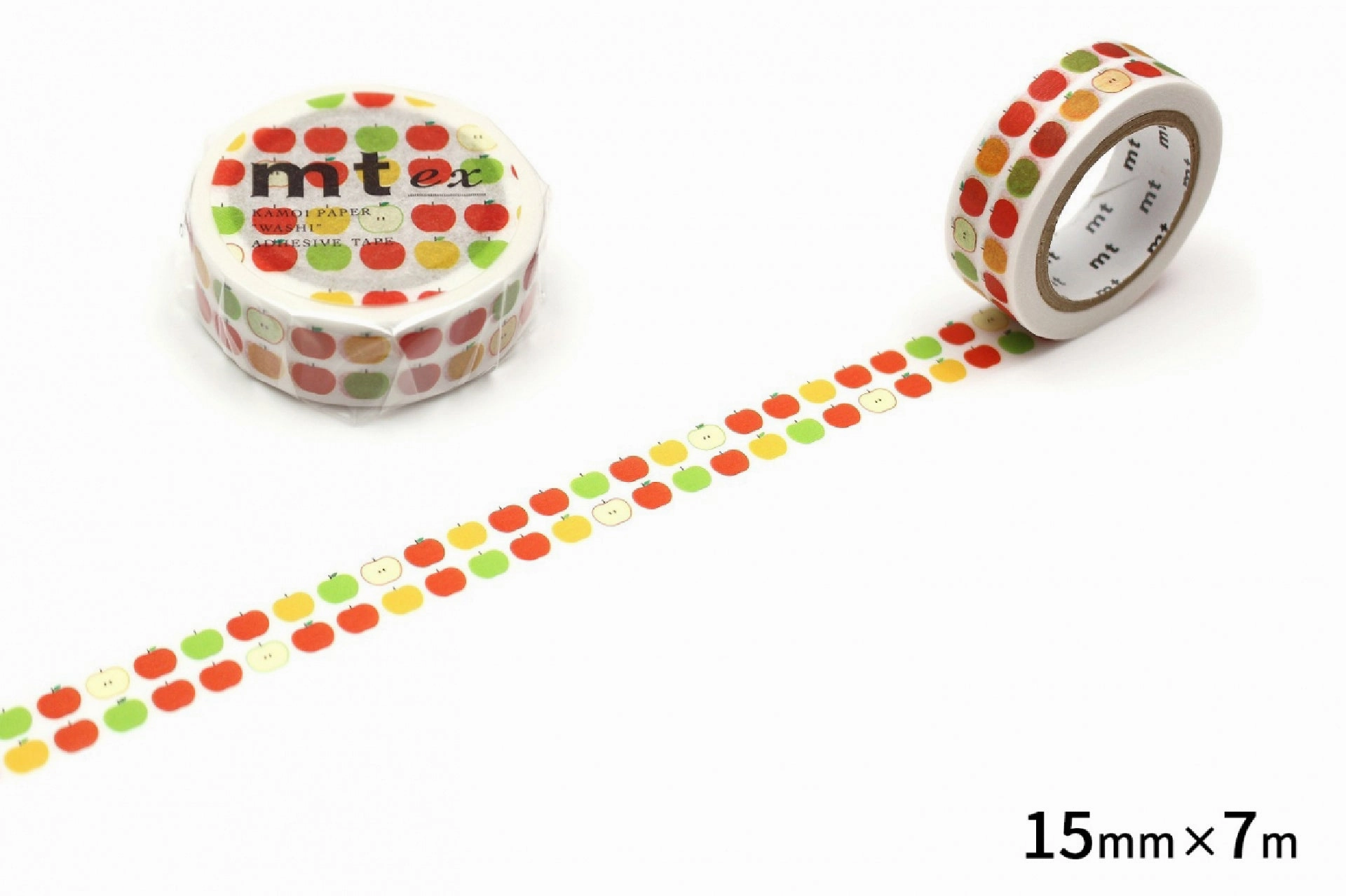 Mt Ex Washi Tape - Apple Pattern large collapsible