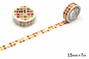 Mt Ex Washi Tape - Apple Pattern large collapsible