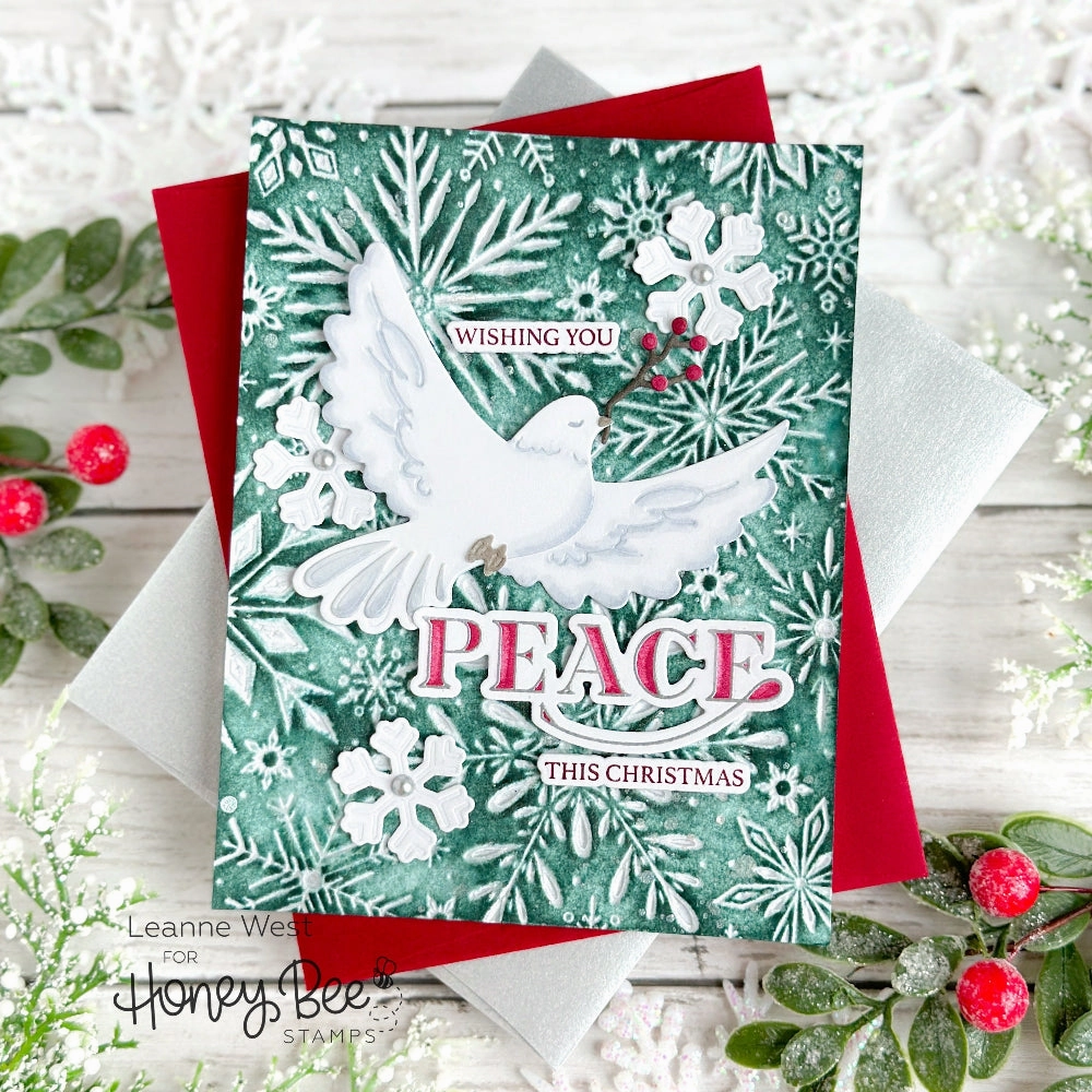 rubber Peace, Love, Joy - 4X4 Stamp Set
