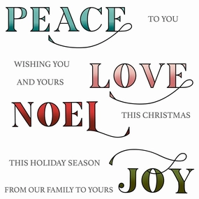 Peace, Love, Joy - 4X4 Stamp Set exclusive essential