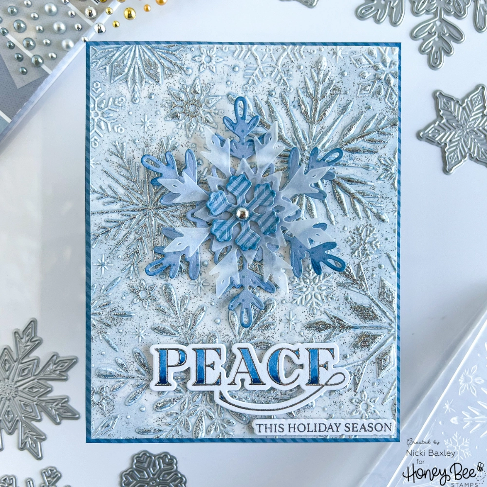 bestselling nonslip Peace, Love, Joy - 4X4 Stamp Set