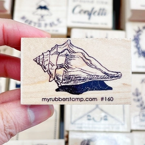 wrapped recycled Seashell Rubber Stamp