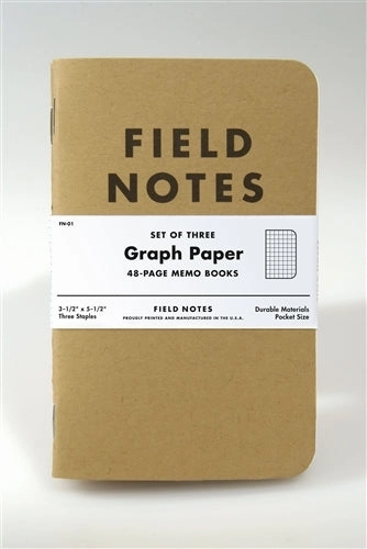 Field Notes Kraft Cover Graph 3-Pack wrapped gift