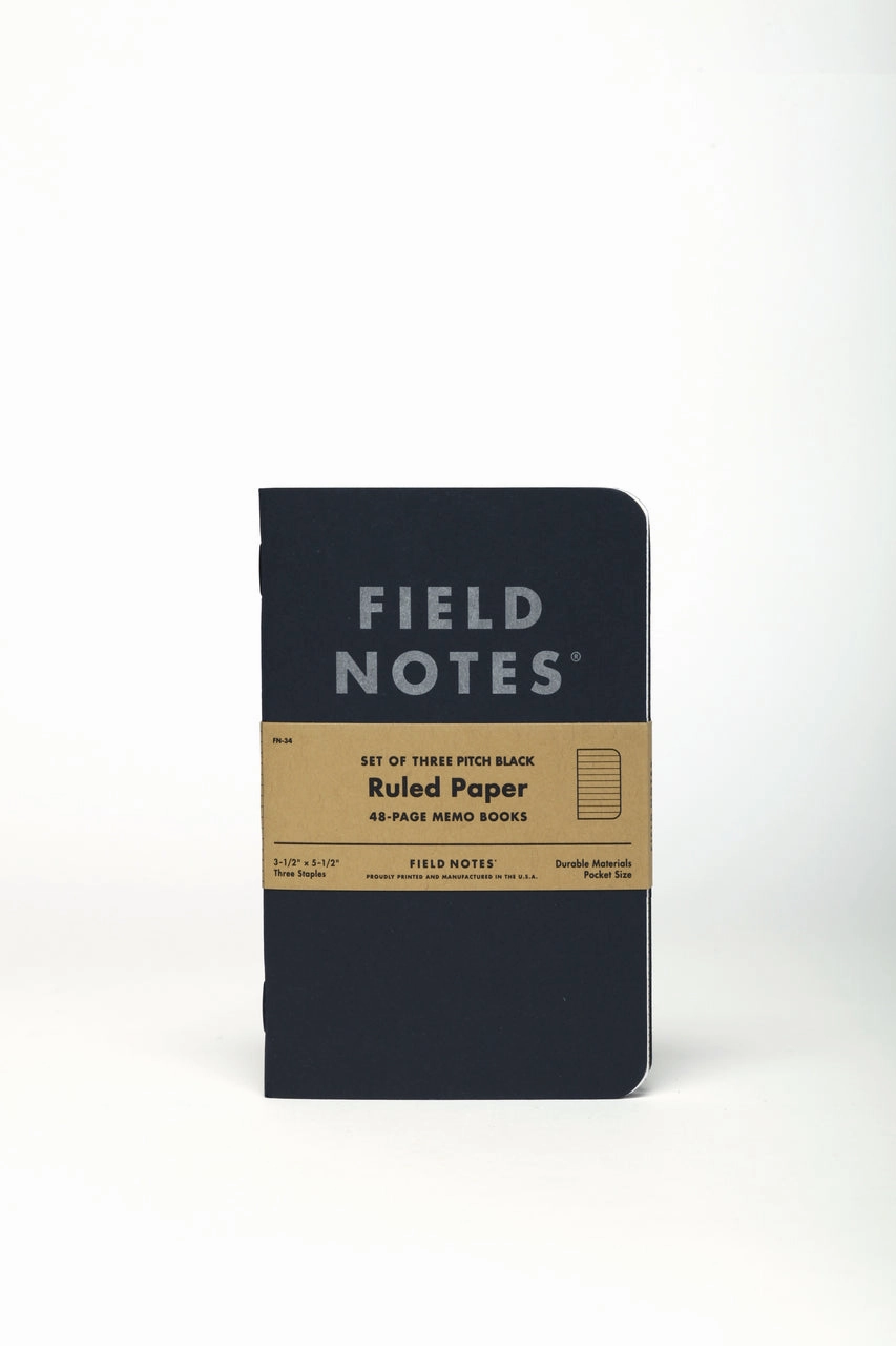 wrapped seasonal Field Notes Pitch Black Dot Graph 3-Pack- 3.5 X 5.5 Inch Size