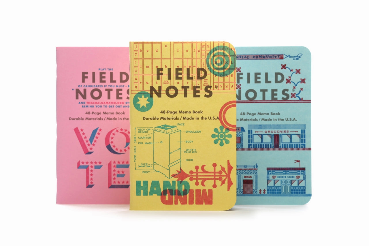 Field Notes United States Of Letterpress 3-Pack collectible glossy