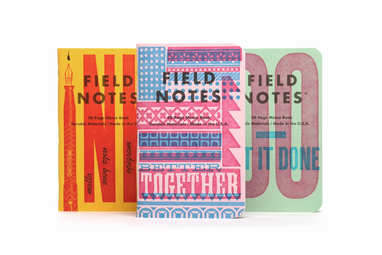 Field Notes United States Of Letterpress 3-Pack everyday