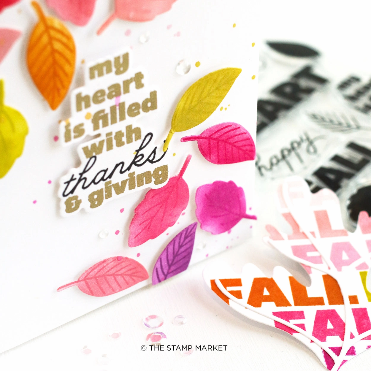 square Filled With Thanks Stamp
