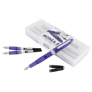 Monteverde Monza 3 Purple Fountain Pen (M, F, Flex) loose