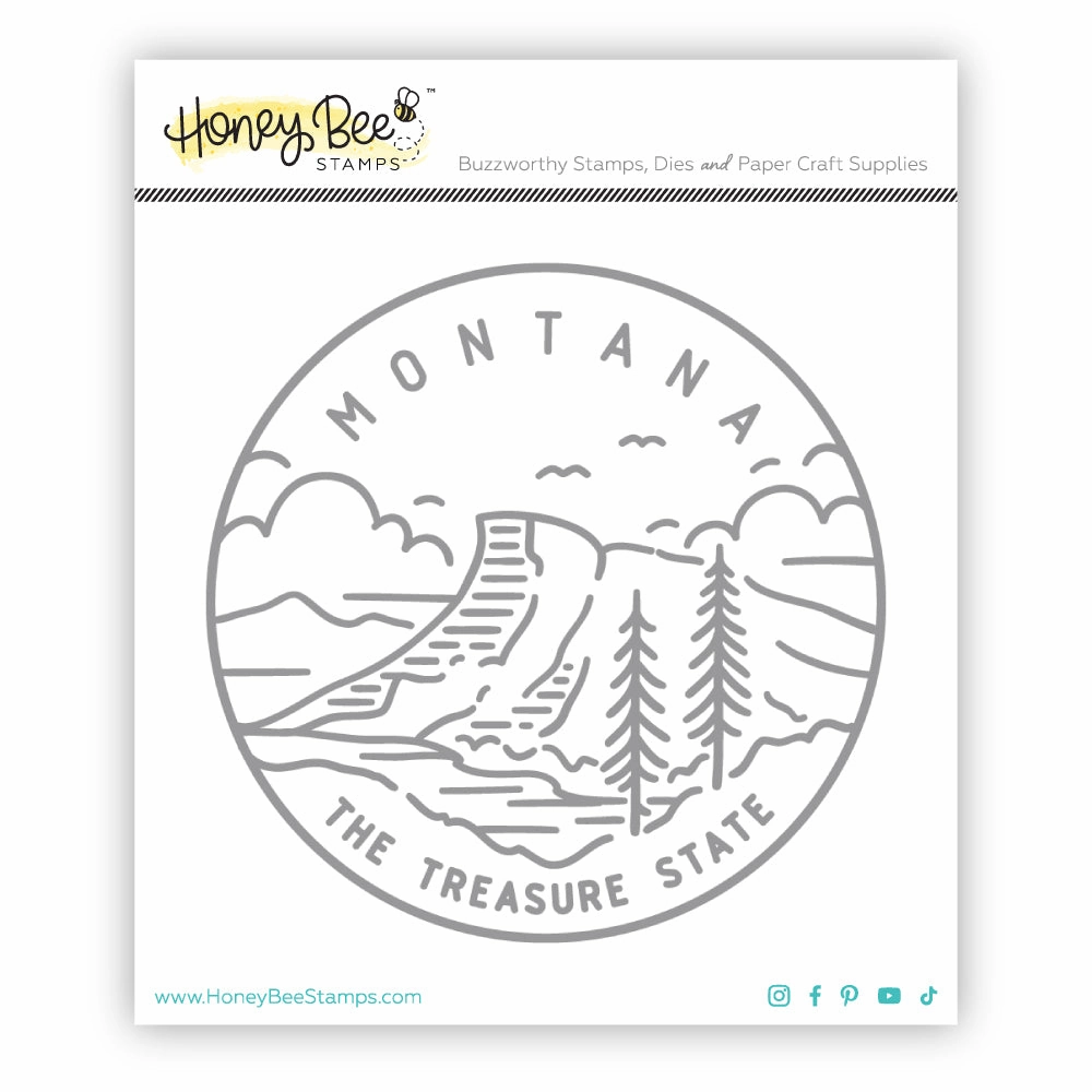 flexible foldable 50 States Circles - 2X2 Stamp Set - Montana