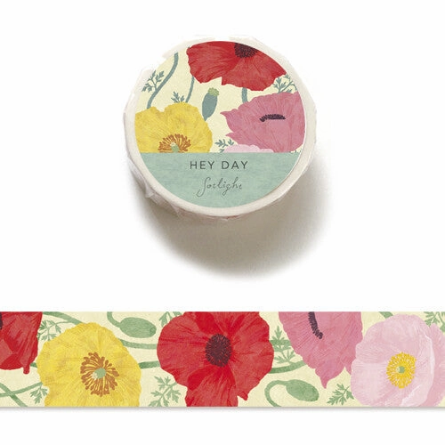 deluxe cotton Poppy Flower Hey Day Washi Tape