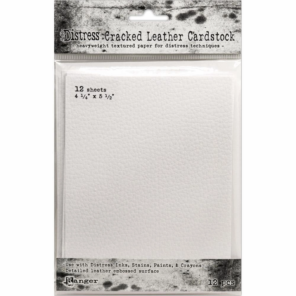 multipack collectible Tim Holtz Distress Cracked Leather Cardstock 12/Pkg 4 1/4 X 5 1/2"