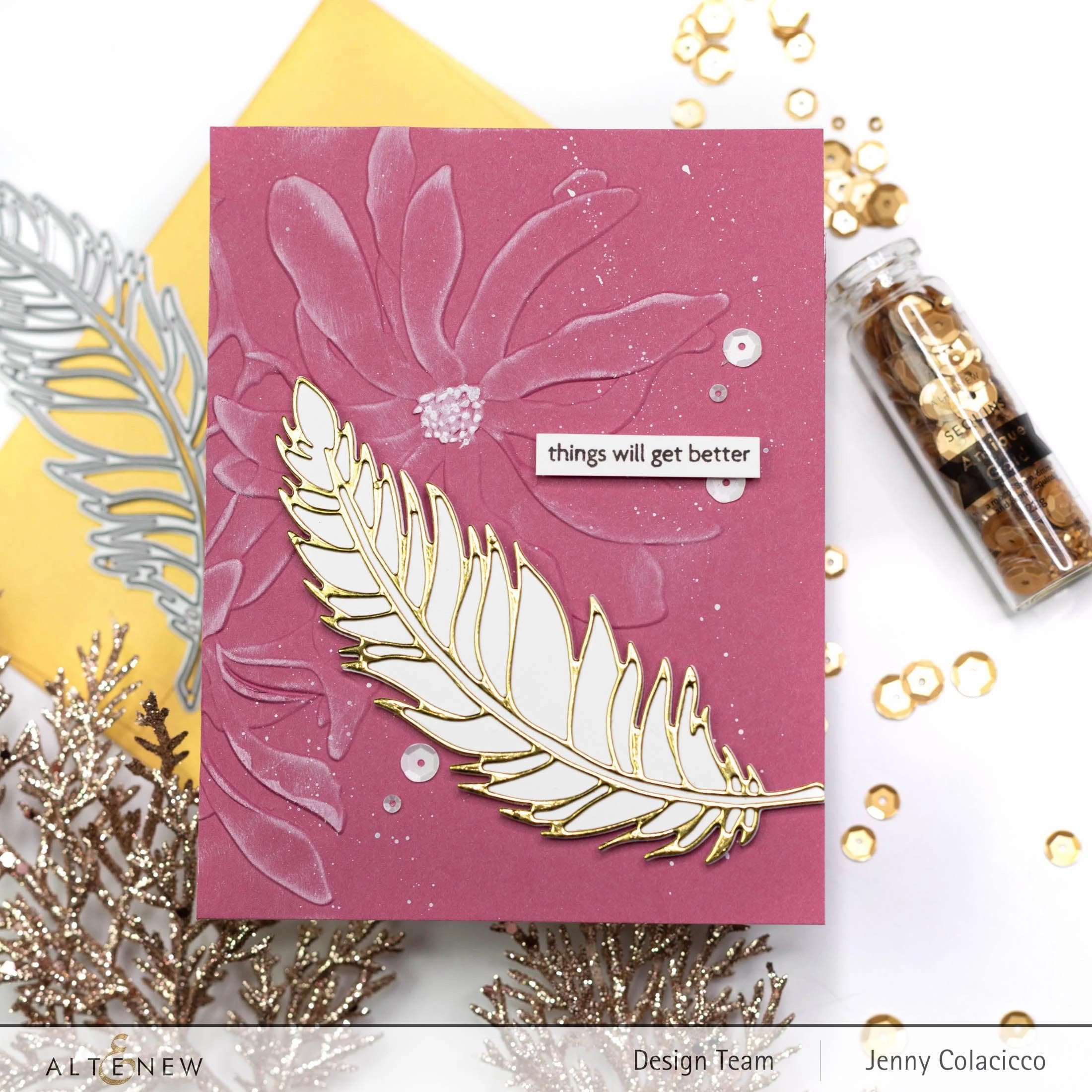 daily glossy Wispy Feathers Layered Die Set