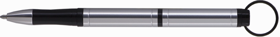 glossy leather Fisher Backpacker Key Ring Space Pen - Silver