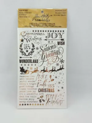 Tim Holtz Idea-Ology Remnant Rubs -Gilded Christmas Time elegant
