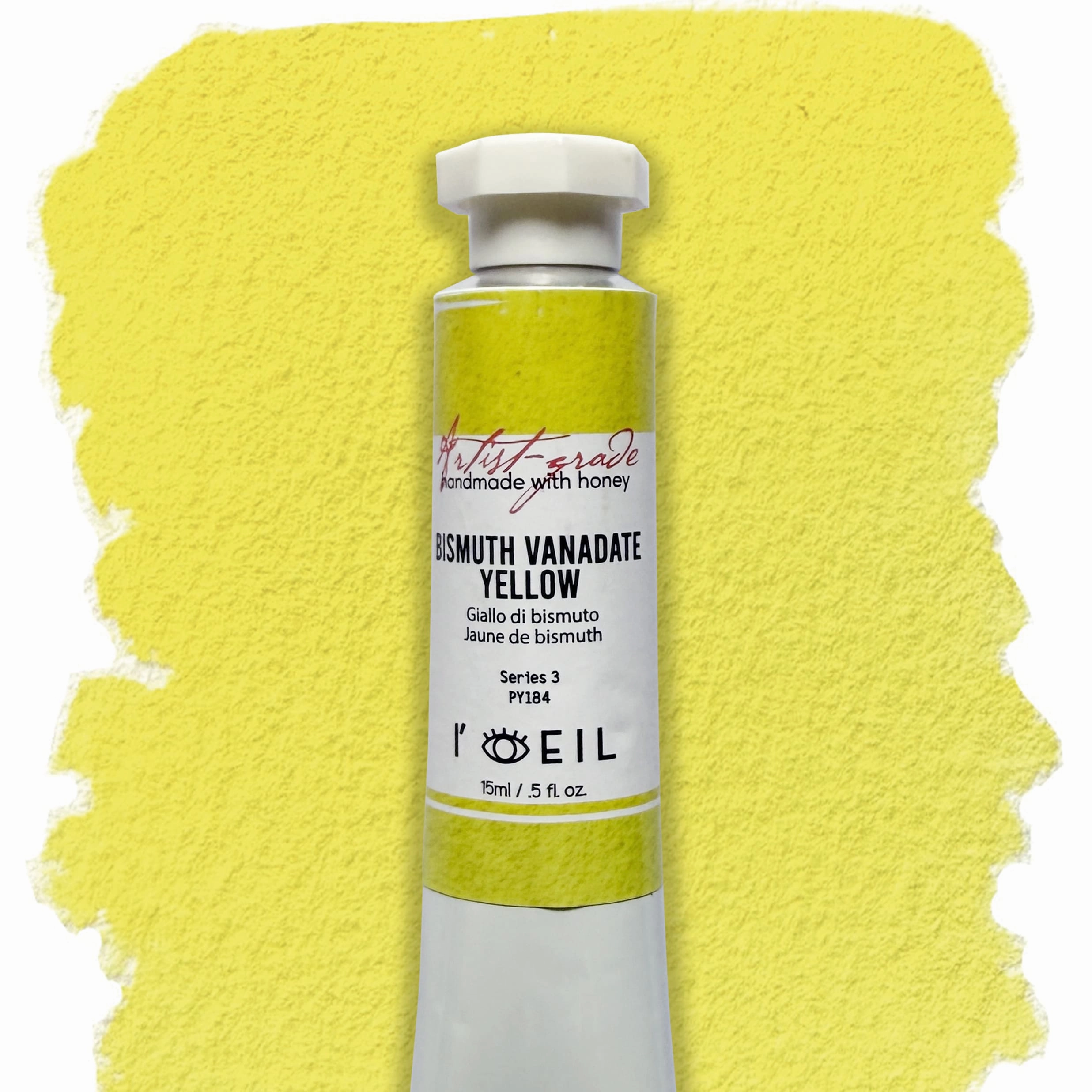 special bestselling Bismuth Vanadate Yellow Py184 - Artist Grade Handmade Honey Based Watercolor Tube 15Ml