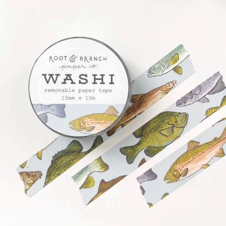 budget sleek Freshwater Fish Washi Tape