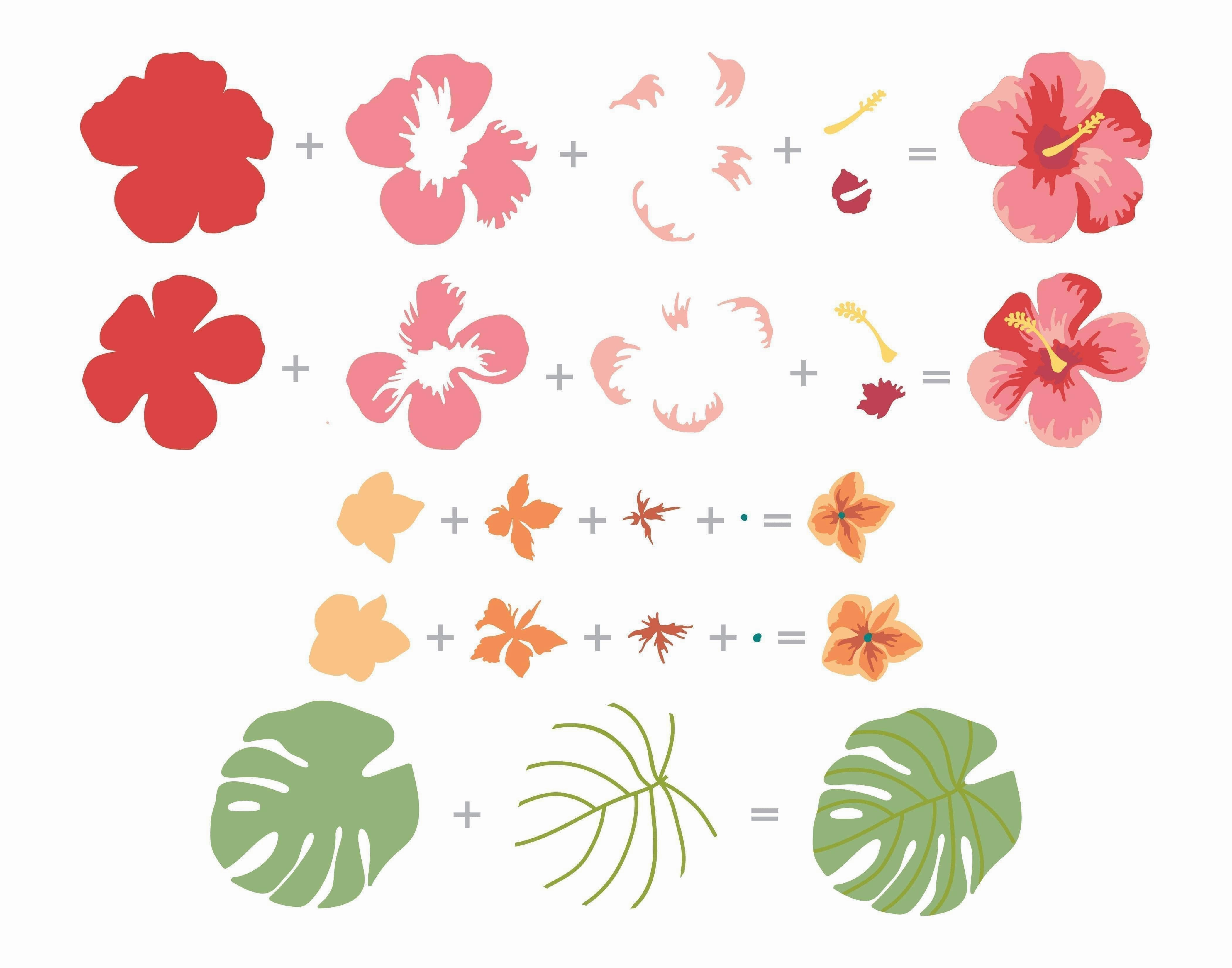 premium warm Hibiscus Garden 3D Die Set