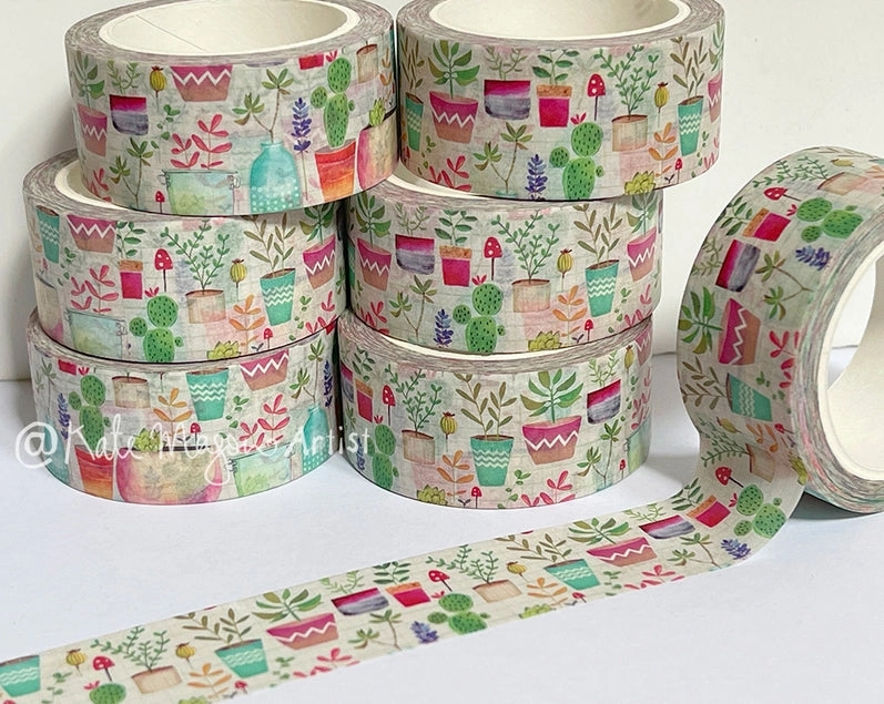 plastic Succulent Pots Washi Tape