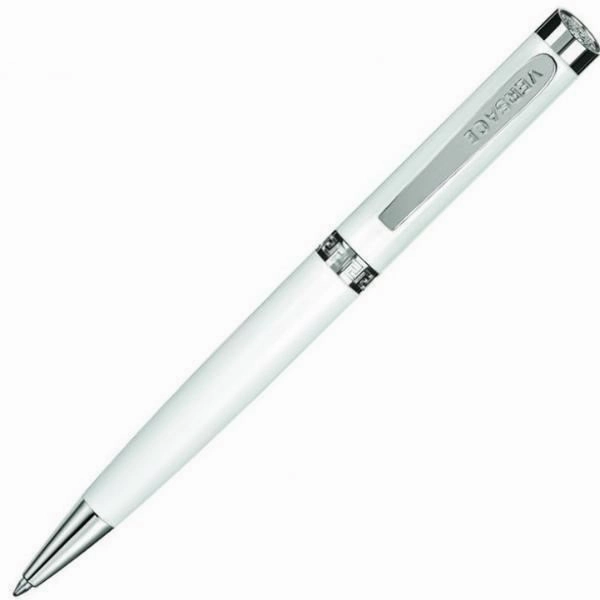 Versace Greca White/Steel Ballpoint Pen linen professional