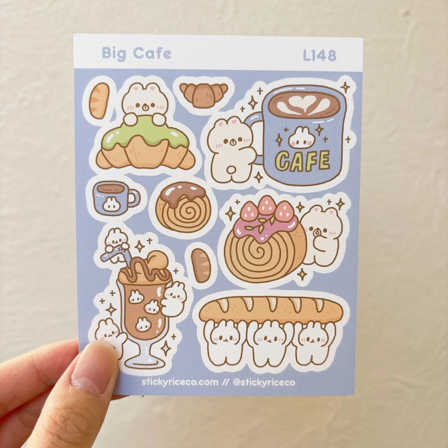 rubber Big Cafe Sticker Sheet