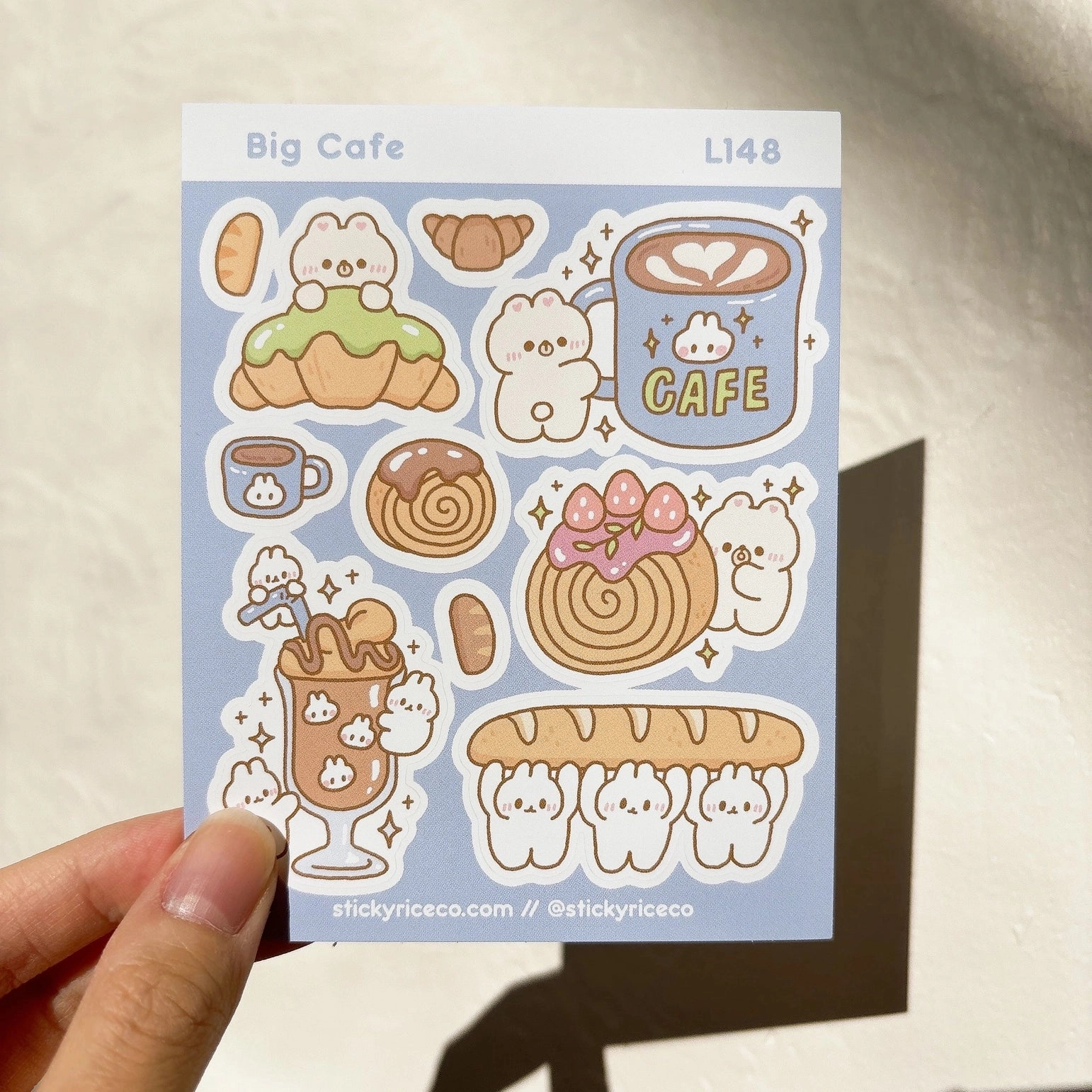 sturdy boxed Big Cafe Sticker Sheet