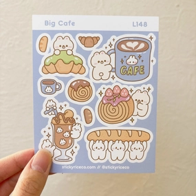 rubber Big Cafe Sticker Sheet