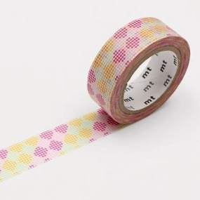 Mt Washi Tape Checkers Stripe Pink loose