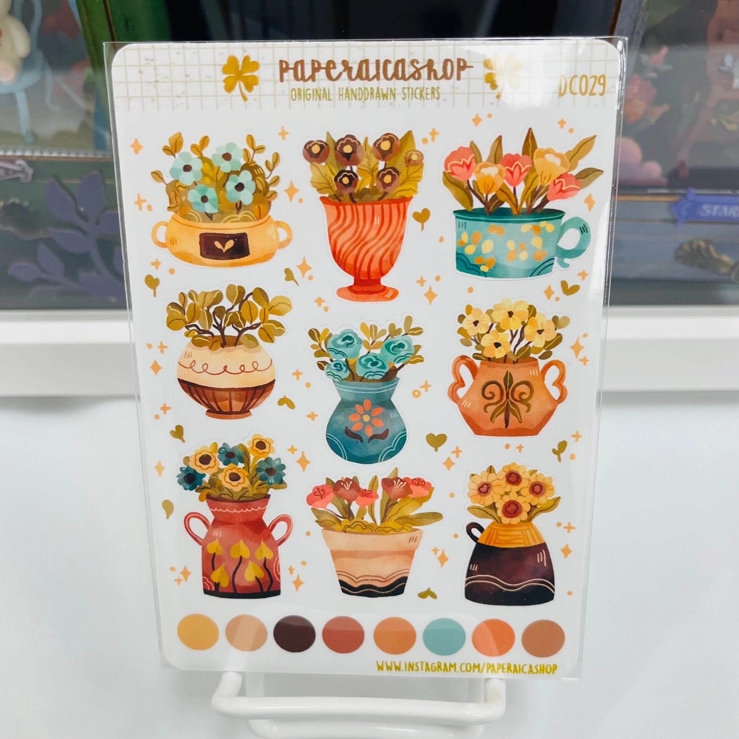 minimalist ergonomic Paperaicashop Flower Pot Planner Sticker