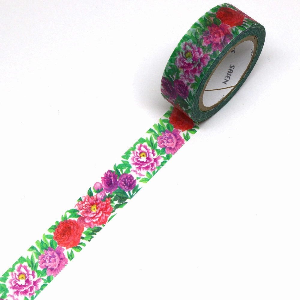 Peony Washi Tape Saien luxury cotton