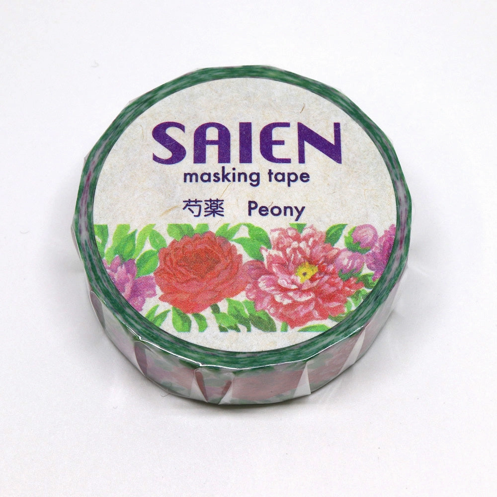 Peony Washi Tape Saien glass collectible