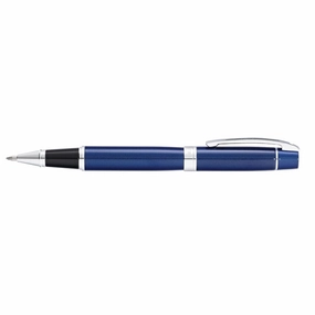 automatic Sheaffer 300 Glossy Blue Lacquer W/Chrome Plated Trim Rollerball Pen